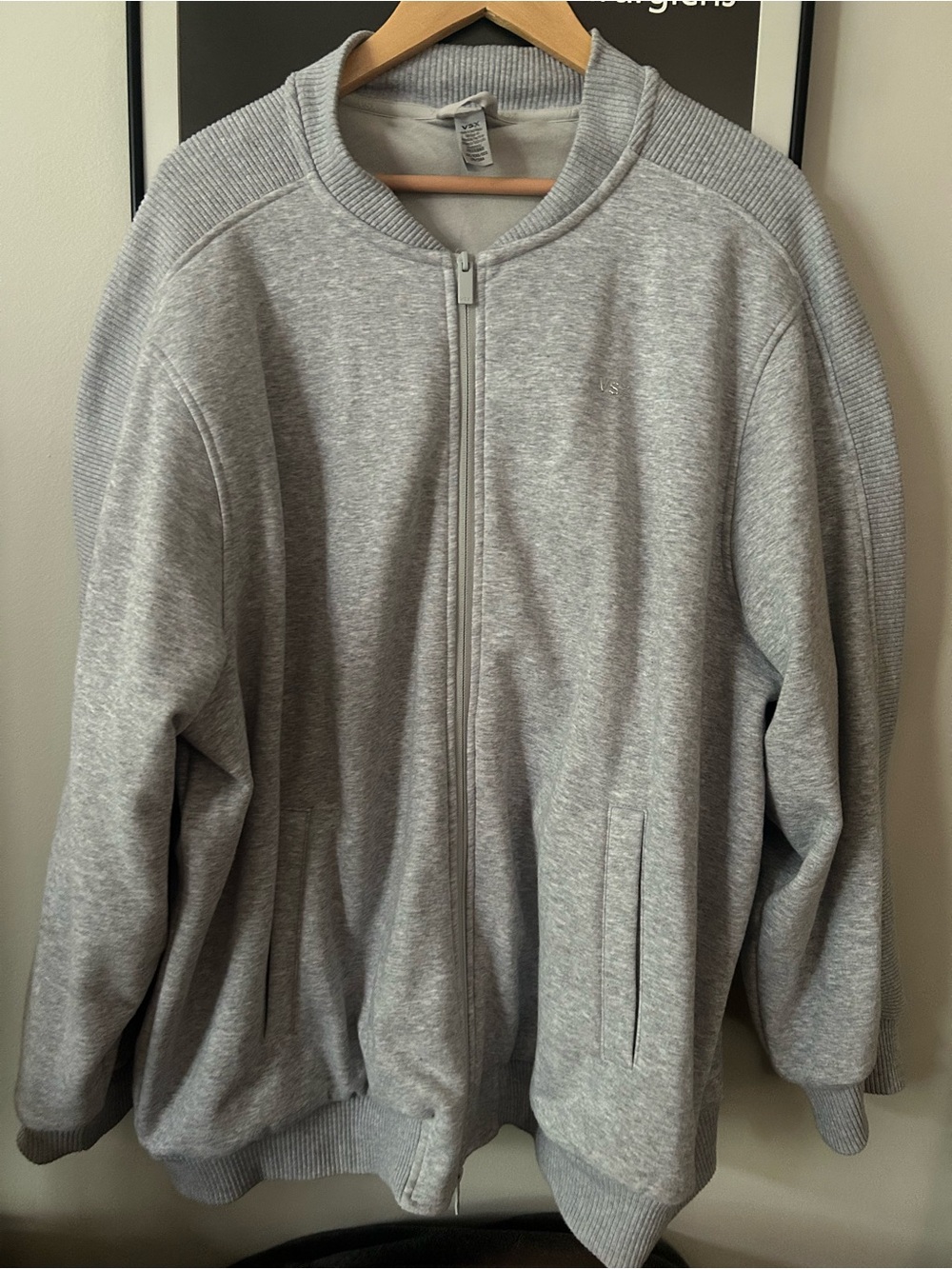 VSX Grey Cozy Sweatshirt Bomber Jacket NWOT